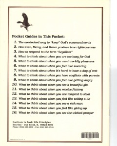 Commands to Keep Before Your Eyes - Back Cover